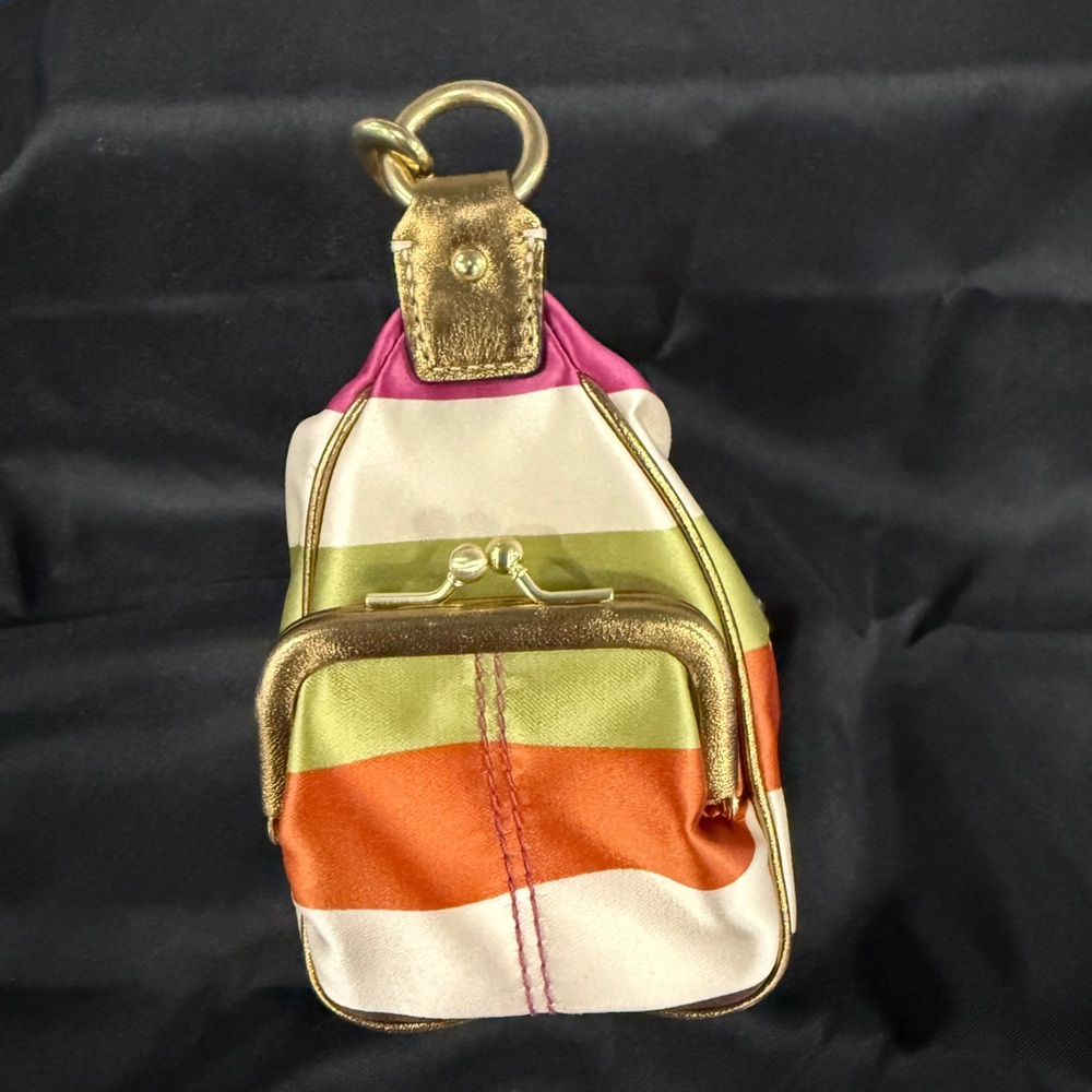 Coach Vibrant Striped Mini Bag with Gold Accents - Picture 2 of 6